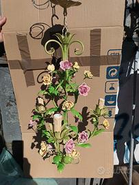 Antico Lampadario floreale anni 50