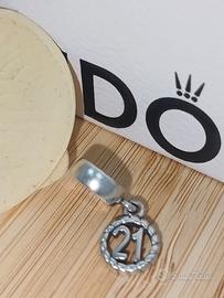 charm pandora pendente 21 anni in argento sterling