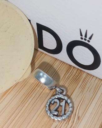 charm pandora pendente 21 anni in argento sterling