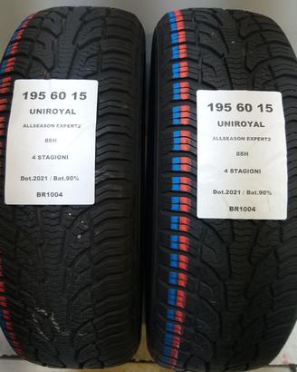 2 GOMME 195 60 15 UNIROYAL BR1004