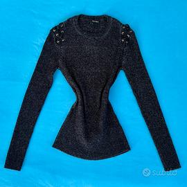 Maglia manica lunga nera donna