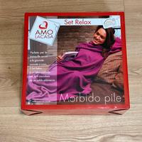 Coperta in pile viola con maniche lunghe plaide