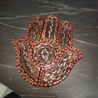 Set mano di Hamsa dipinto a mano in ceramica