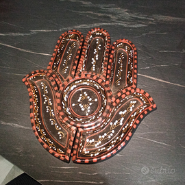 Set mano di Hamsa dipinto a mano in ceramica