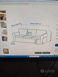 divano  ikea Ektorp 3 posti beige