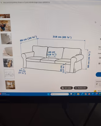 divano  ikea Ektorp 3 posti beige