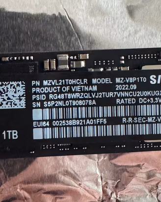 NVMe SSD Samsung 980 Pro 1Tb ORIGINALE