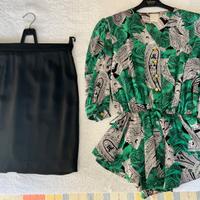 Completo in seta camicia e gonna