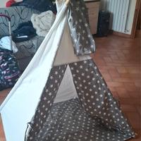 tenda indiani legno e cotone  