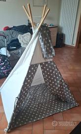 tenda indiani legno e cotone  