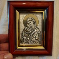 quadro argento madonna con bambino