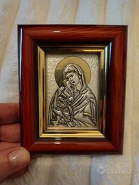 quadro argento madonna con bambino