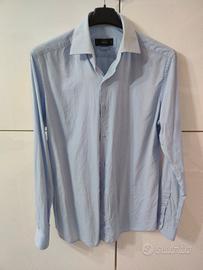 Mango camicia in cotone azzurra