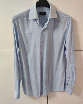 Mango camicia in cotone azzurra