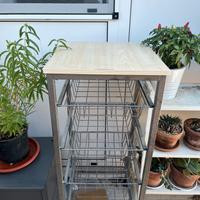 Carrello da cucina con estraibili acciaio e ruote