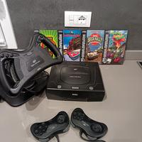 sega saturn funzionante, volante, 2 joystick 4gioc