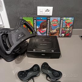 sega saturn funzionante, volante, 2 joystick 4gioc