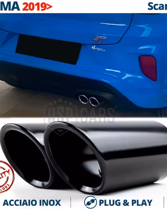 TERMINALI di Scarico per FORD PUMA in ACCIAIO NERI