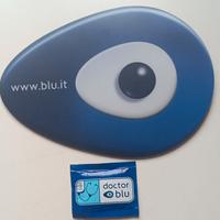 Tappetino mouse marca blu con salvietta