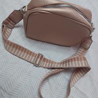 Borsa a Tracolla Rosa Metallizzato