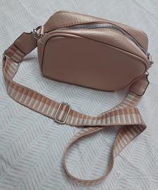 Borsa a Tracolla Rosa Metallizzato