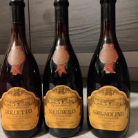 3 bottiglie Dolcetto, Nebbiolo e Grignolino 1980