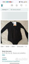 Body Zara nero strutturato stile corsetto - Nuovo