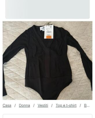 Body Zara nero strutturato stile corsetto - Nuovo