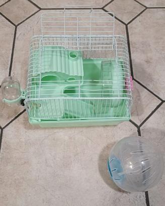 Piccola Gabbia per criceti da trasporto e palla