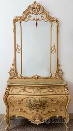 cassettone con specchio barocco veneziano