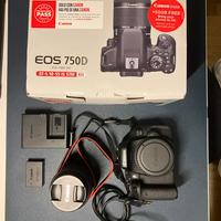 Canon reflex 750d con oviettivo 18-55 e scatola