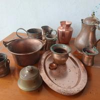 pentolini bicchieri in rame antichi