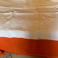 coperta e lenzuola con pizzo cantù mai usata