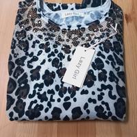 Maglia a maniche lunghe  leopardata taglia l /xl