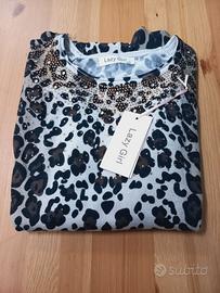 Maglia a maniche lunghe  leopardata taglia l /xl