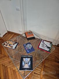 Tavolino conversazione acciaio e vetri da ritirare