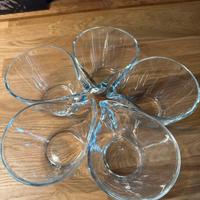 5 ciotole a goccia in cristallo