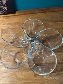 5 ciotole a goccia in cristallo