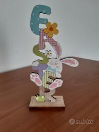 Decorazione Pasqua coniglietto scritta Easter