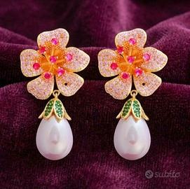 Orecchini eleganti orchidea per donna 