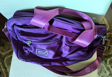 Borsa Donna Multitasche Viola Nylon Impermeabile