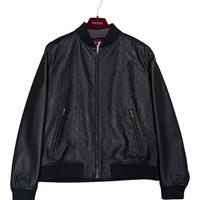 Bomber Gucci in pelle con motivo GG in rilievo