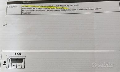 Divano BRIONE 2posti con relax elettrici