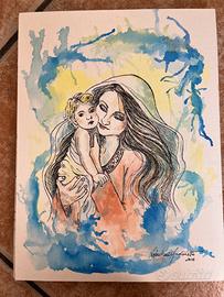 dipinto su tela Madonna con Bambino - Mazzaretto