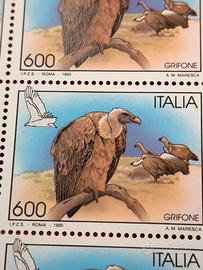 Foglio 50 francobolli Italia 1995 Grifone