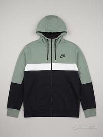Tuta con cappuccio Nike verde e nera taglia L