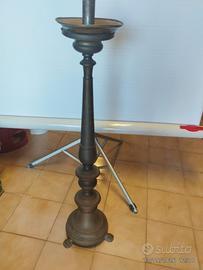 porta candele ottone antico h 80 cm