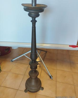 porta candele ottone antico h 80 cm