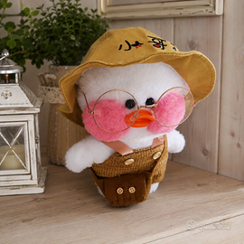 Peluche paperotto dolcissimo con salopette - 30 cm