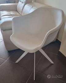 Sedia fissa in poliuretano bianco della Cattelan